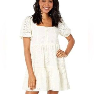 Madewell Eyelet Mini Dress in Cream